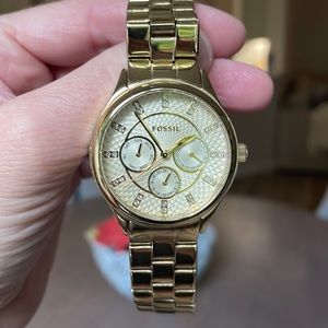 Gold Fossil Watch